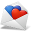 MailEnvelope Hearts BlueRed